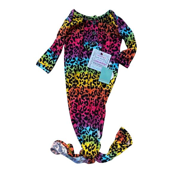 Gigi and Max Other - Gigi And Max Newborn Ruffle Gown Rainbow Leopard Cheetah Colorful Animal Print